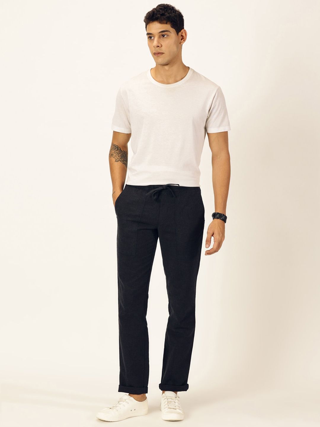 Thomas Scott Men Classic Cotton Linen Casual Trouser