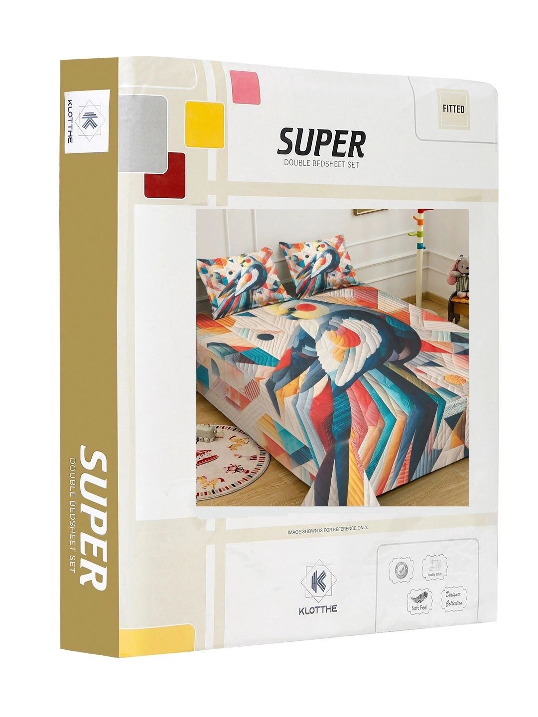 Moda Rapido X KLOTTHE Multicoloured 400 TC Bedsheet with 2 Pillow Covers