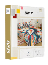 Moda Rapido X KLOTTHE Multicoloured 400 TC Bedsheet with 2 Pillow Covers