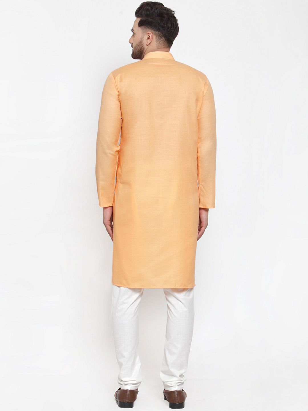 Jompers Men Orange Kurta with Churidar