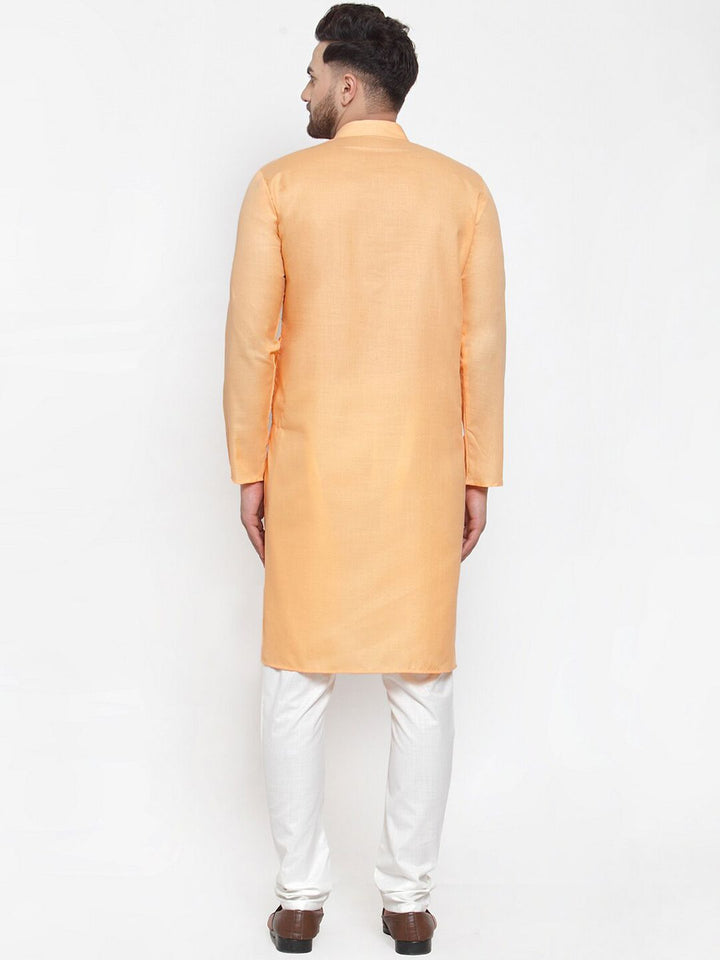 Jompers Men Orange Kurta with Churidar