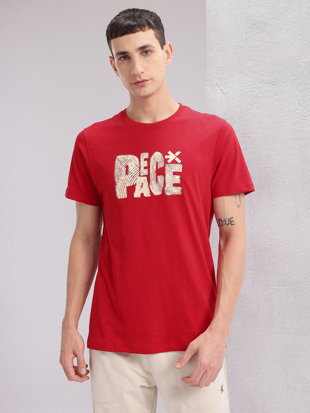 HRX by Hrithik Roshan Pure Cotton Printed Yoga T-shirt