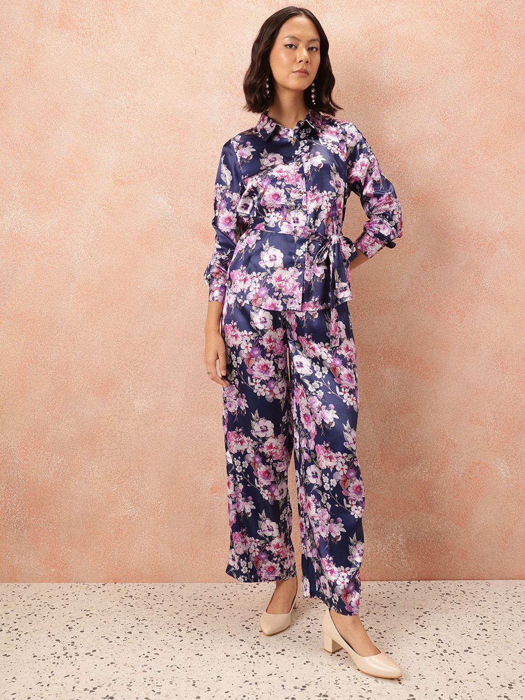 all about you Floral Printed Co-Ords with Tie-Up Belt