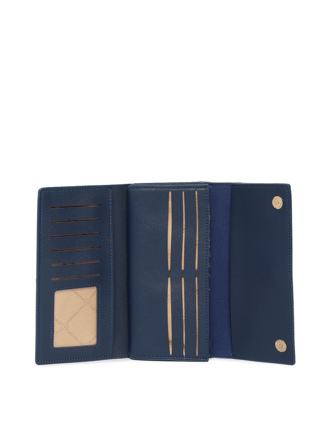 Lino Perros Women Blue Solid Three Fold Wallet
