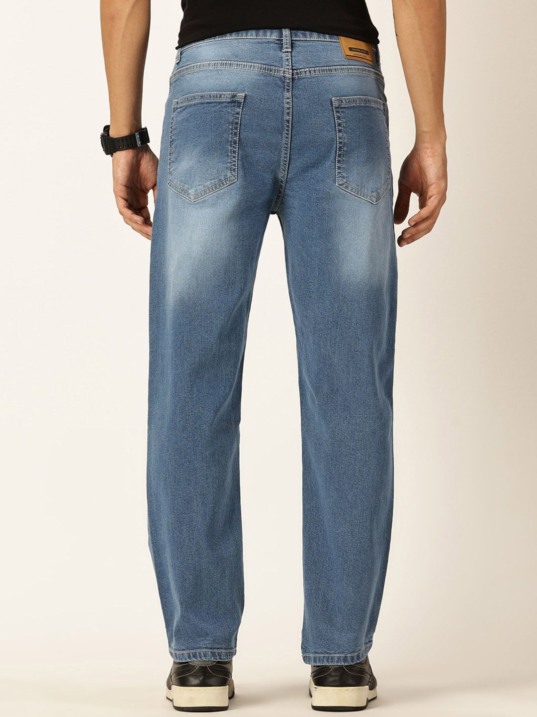 Thomas Scott Men Smart Relaxed Fit Light Fade Stretchable Jeans