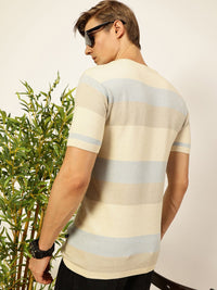 Thomas Scott Men Knit Striped Round Neck T-shirt