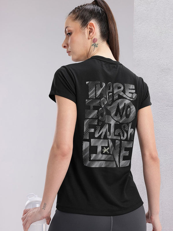 HRX by Hrithik Roshan Couple Collection Typography Printed Rapid-Dry Running T-shirt