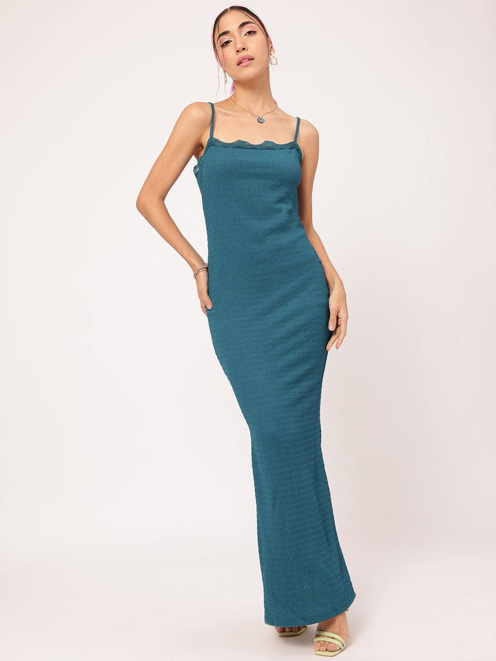 DressBerry Textured Urbanism Lace Insert Detail Maxi Dress