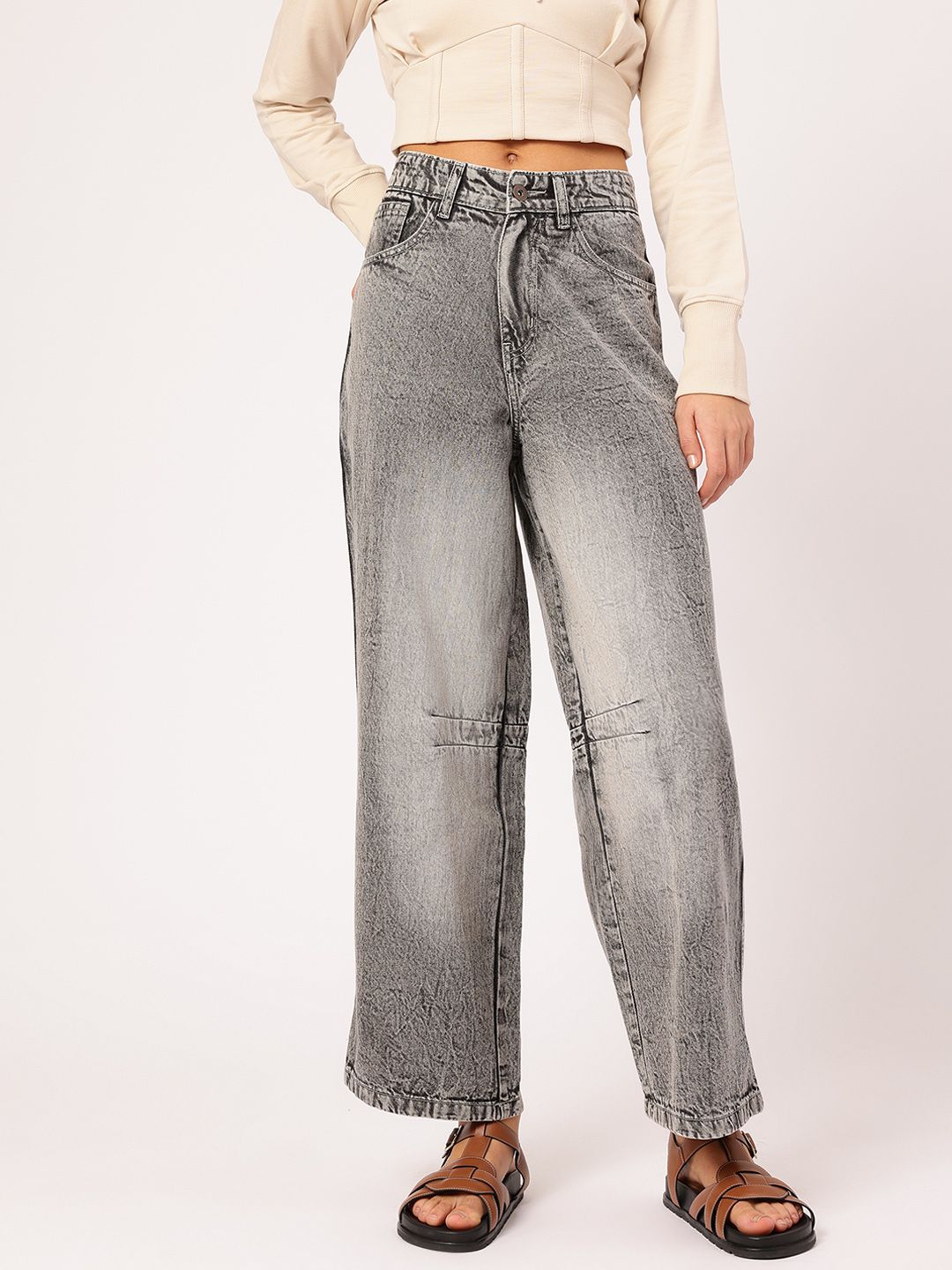 DressBerry Women Timeless Threads Faded Baggy jeans