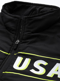 The Indian Garage Co Men Typographic Print Zip-Front Biker Jacket