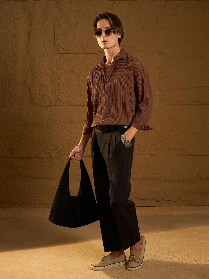 DENNISON Men Textured Oversized Shirt