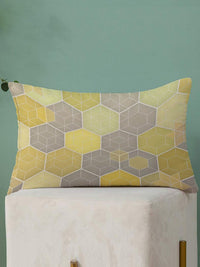 STITCHNEST Yellow & Grey Set of 2 Ethnic Motifs Rectangle Cushion Covers