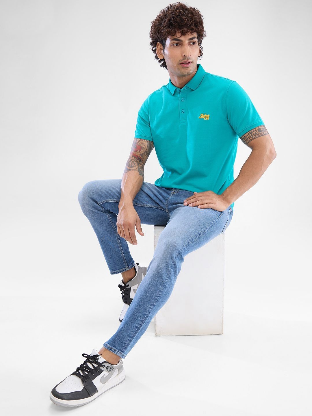 SPYKAR Men Polo Collar Solid Slim Fit T-shirt