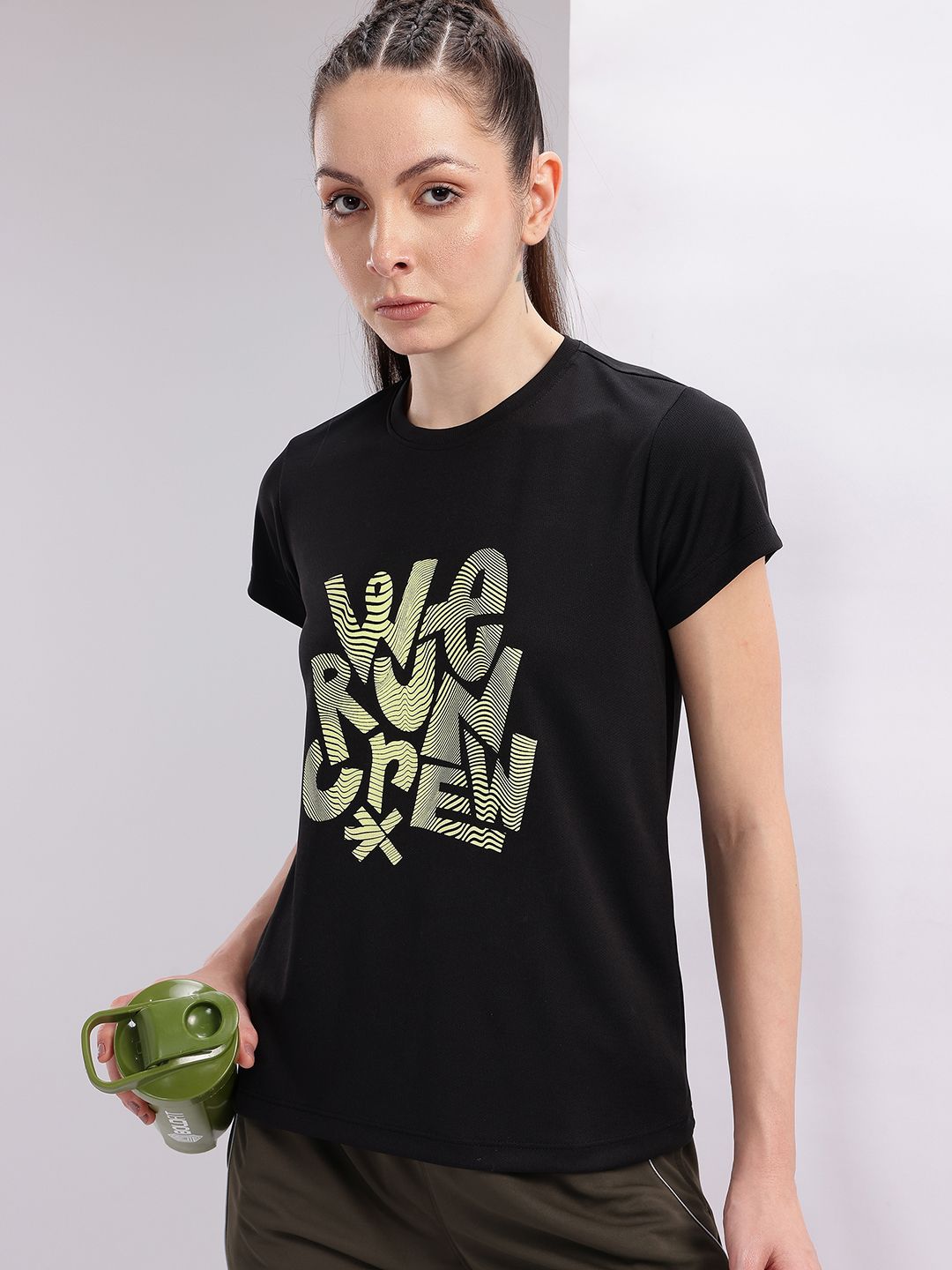 HRX by Hrithik Roshan Couple Collection Typography Printed Rapid Dry Running T-shirt