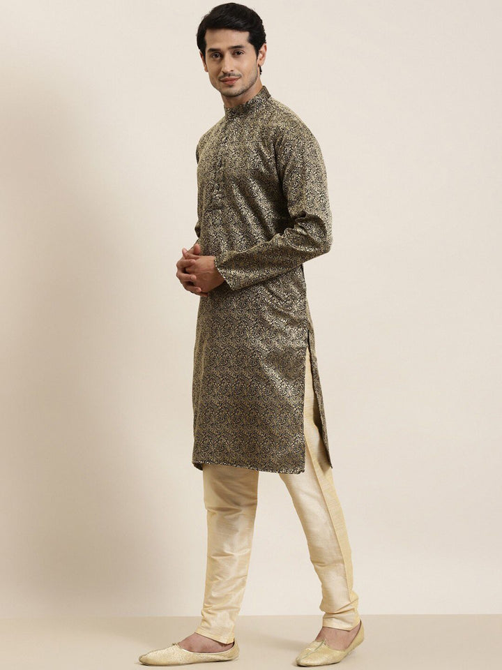 SOJANYA Ethnic Motifs Woven Design Mandarin Collar Kurta