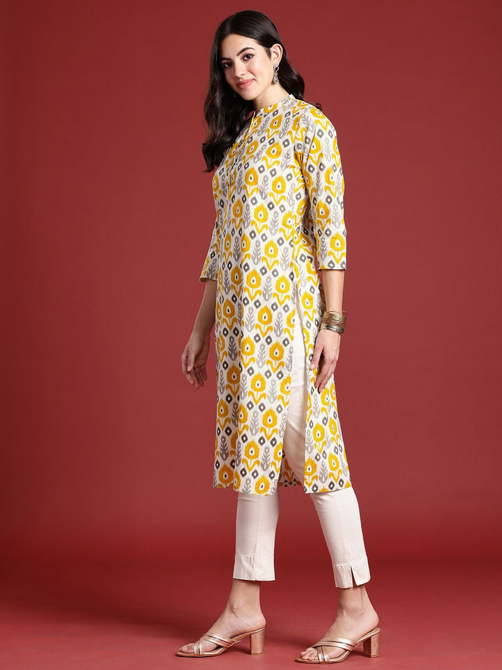 Anouk Ethnic Motifs Ikat Dyed Pure Cotton Kurta