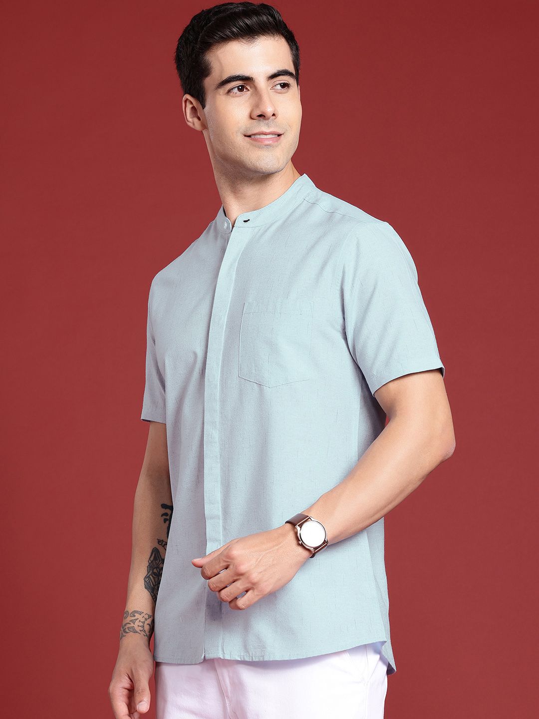 Anouk Self Design Textured Casual Shirt