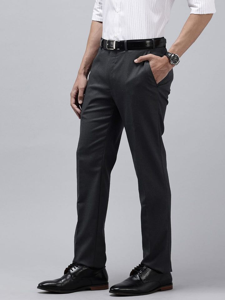 Park Avenue Men Textured Slim Fit Formal Trousers