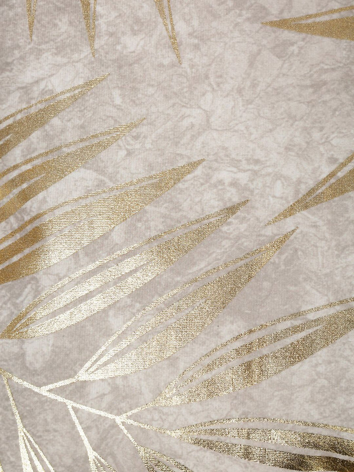 HOSTA HOMES Cream-Coloured & Gold-Toned 2 Pieces Floral Velvet Square Cushion Covers