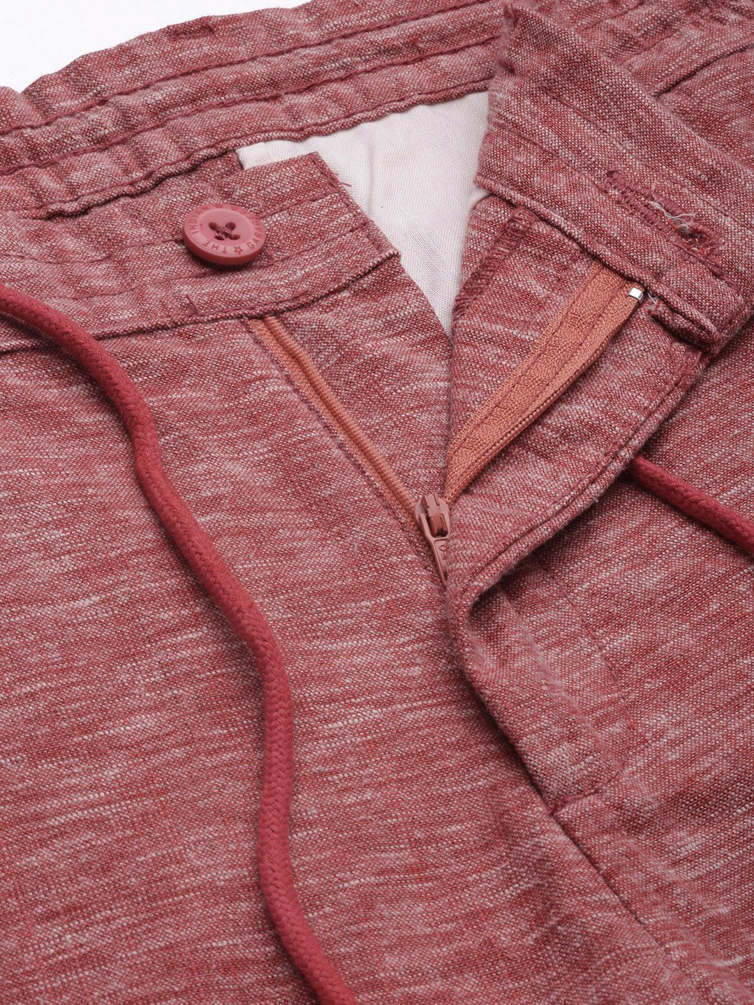 The Indian Garage Co Men Pink Joggers Trousers
