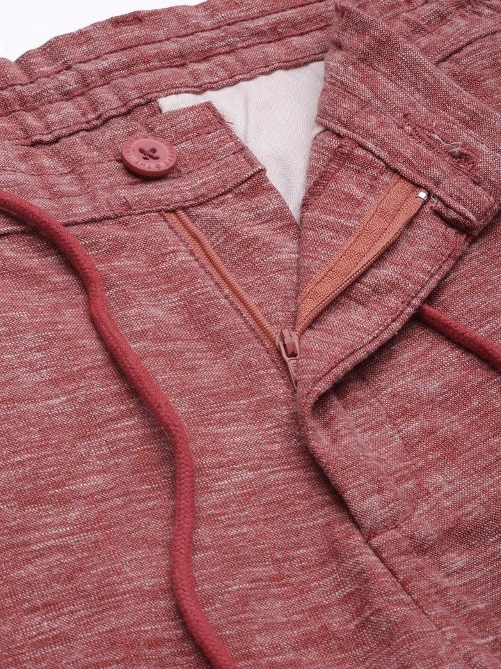 The Indian Garage Co Men Pink Joggers Trousers