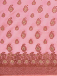 Saree mall Pink Paisley Silk Blend Banarasi Saree