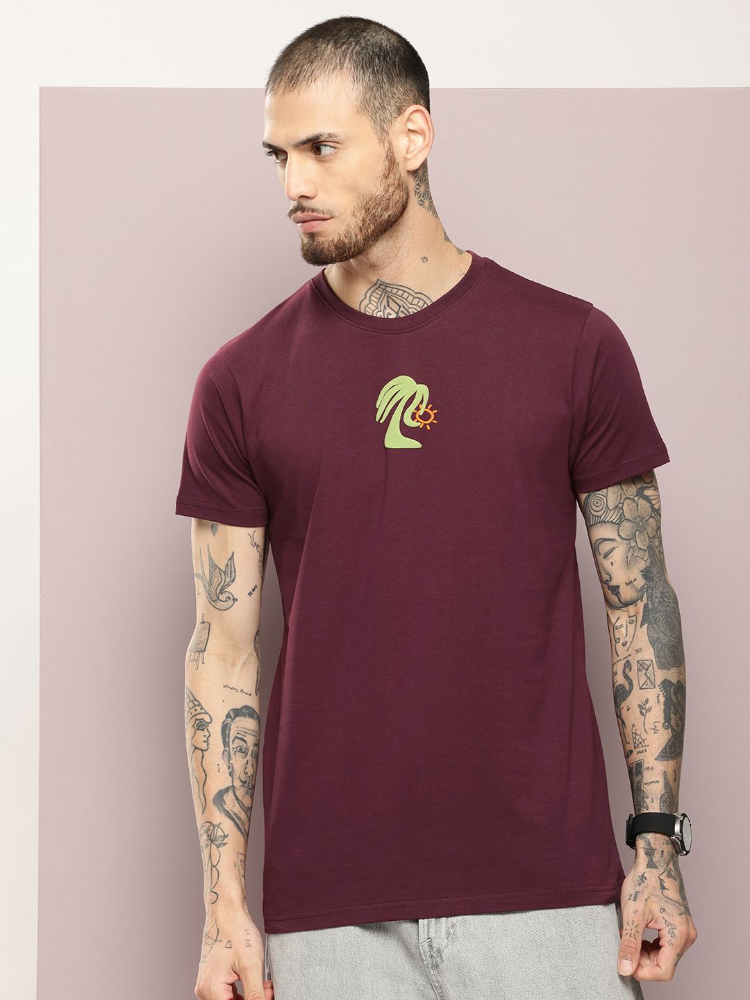 DILLINGER Men Graphic Printed Embossed Oversized T-shirt