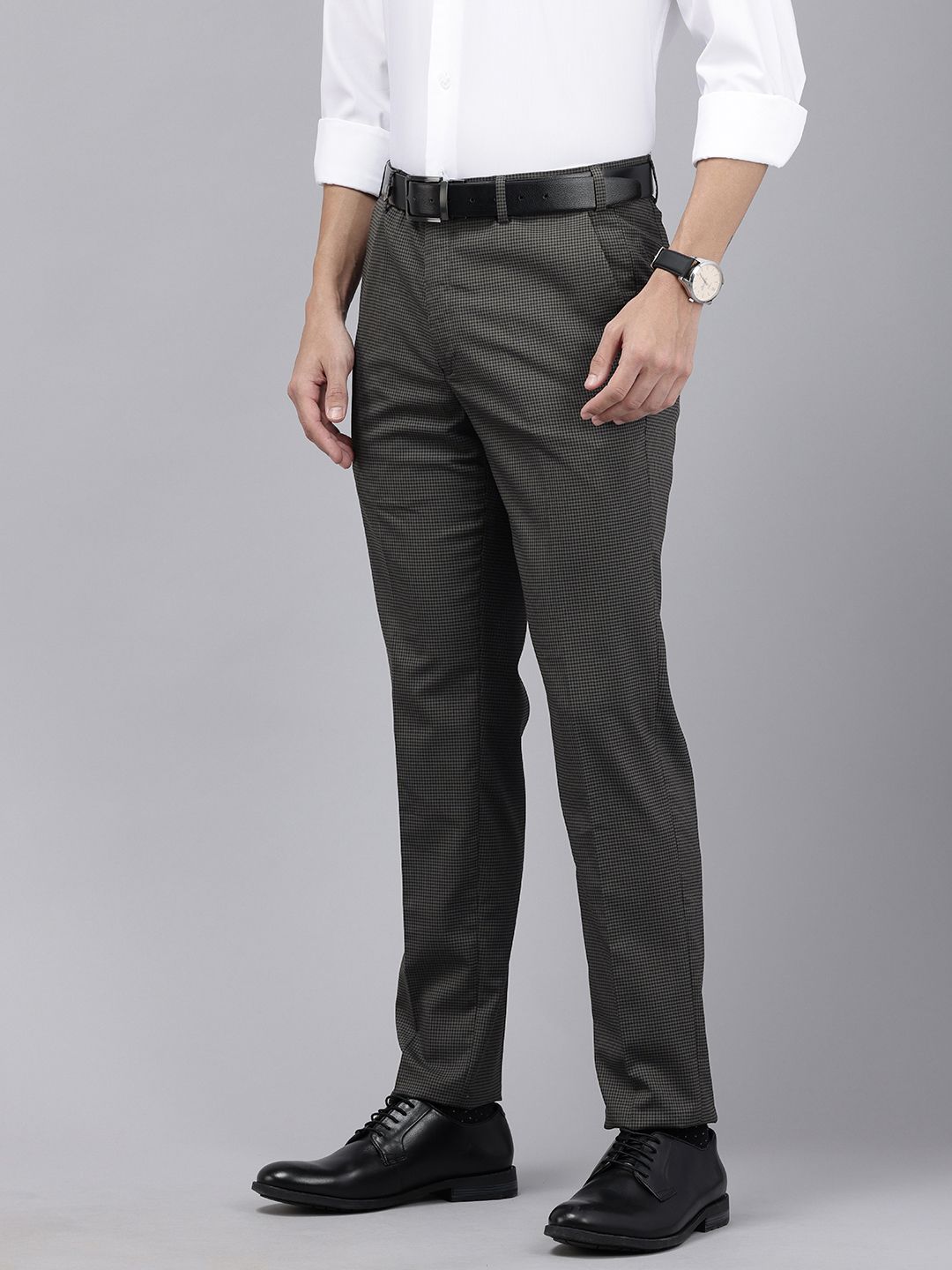 Park Avenue Men Checked Neo Fit Formal Trousers