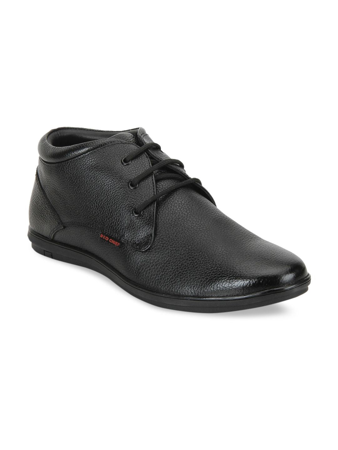 Red Chief Men Black Leather Formal Derby