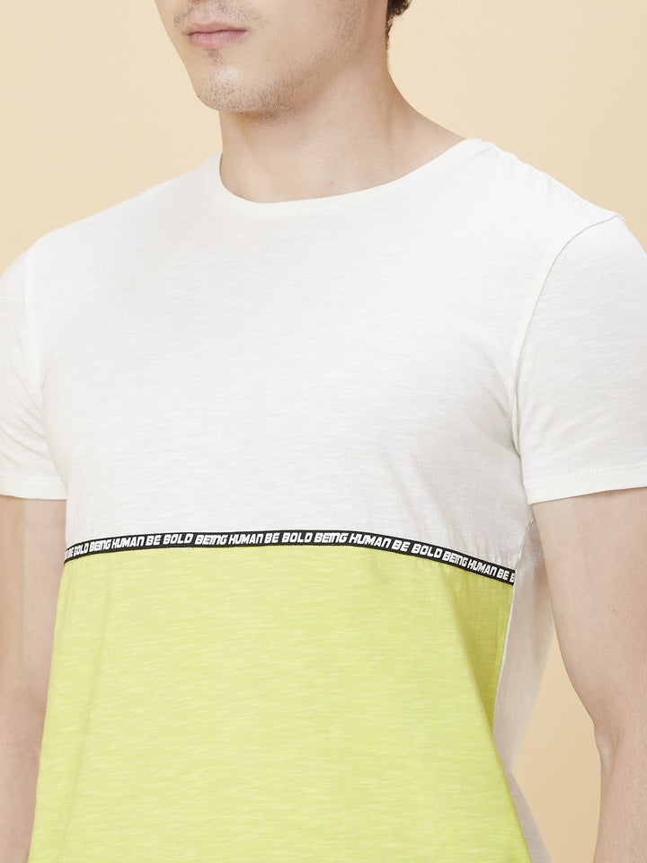 Being Human Men Round Neck Colourblocked T-shirt