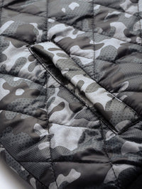 DressBerry Women Grey & Black Camouflage Quilted Jacket