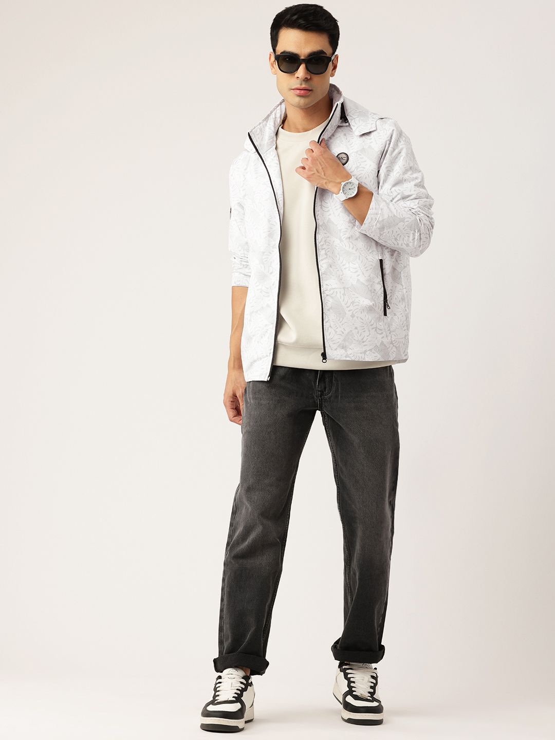 Monte Carlo Men Floral Print Hooded Tailored Jacket