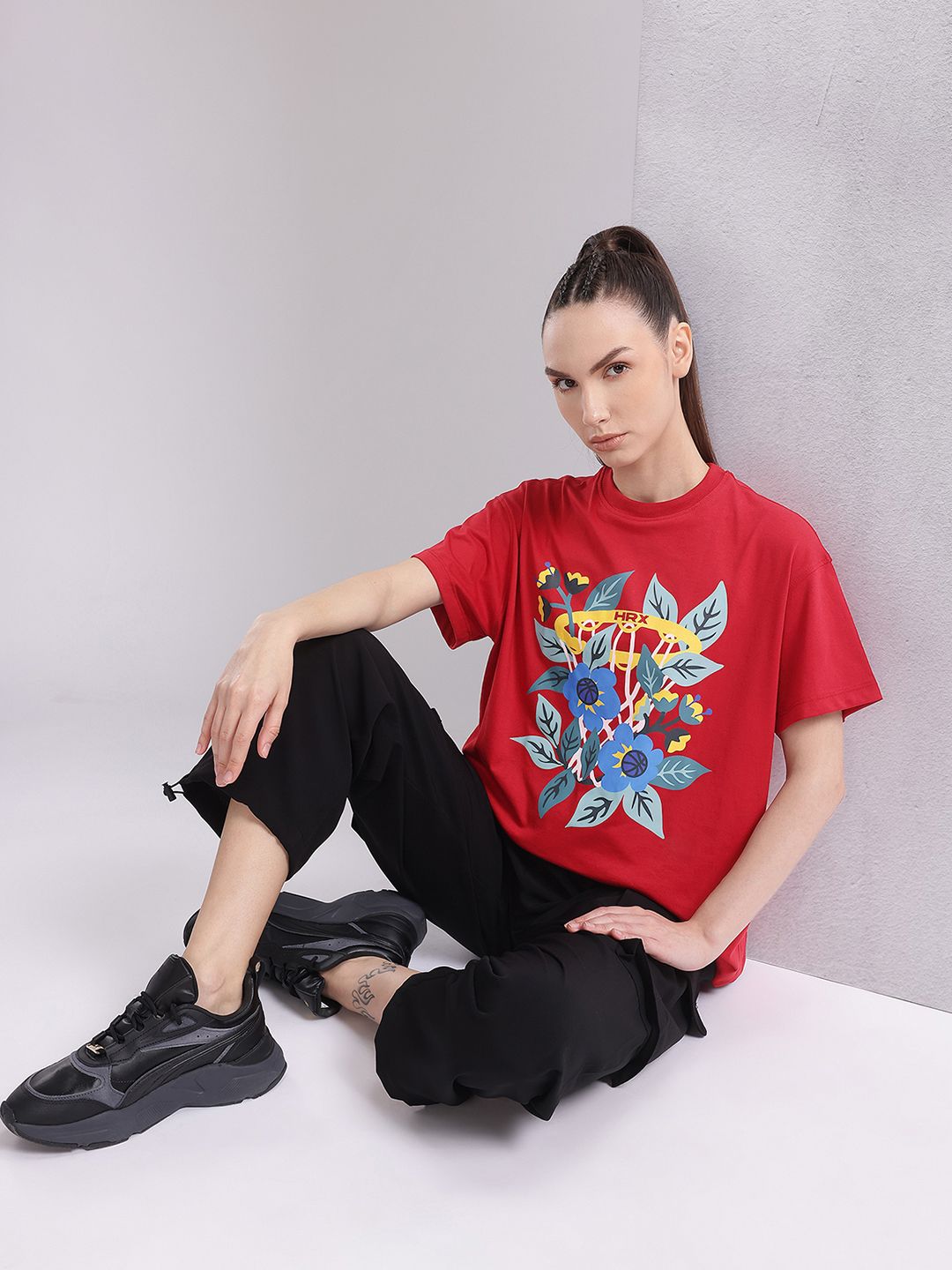 HRX by Hrithik Roshan Women Printed Relaxed Fit T-shirt