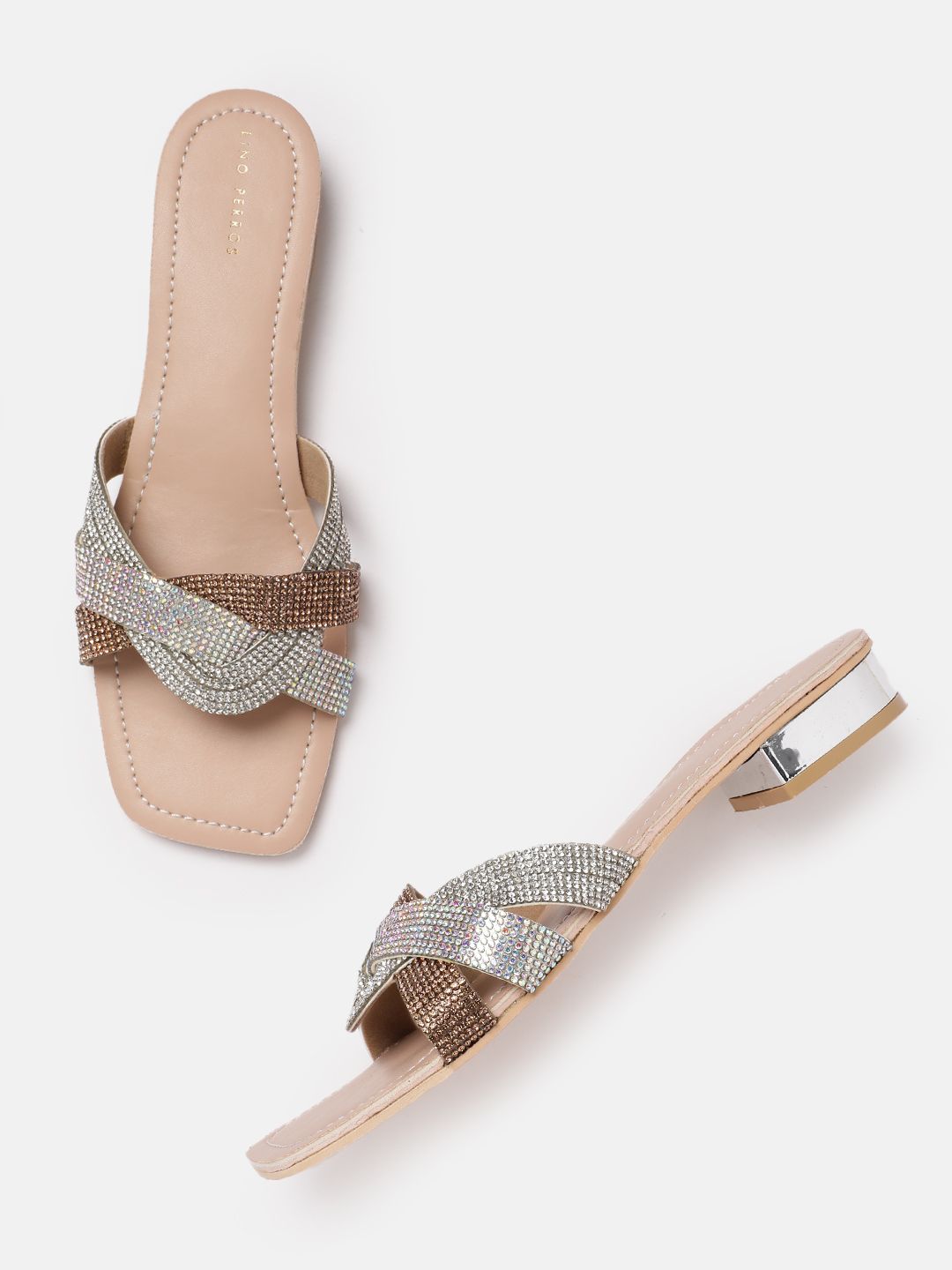 Lino Perros Women Embellished Party Open Toe Flats