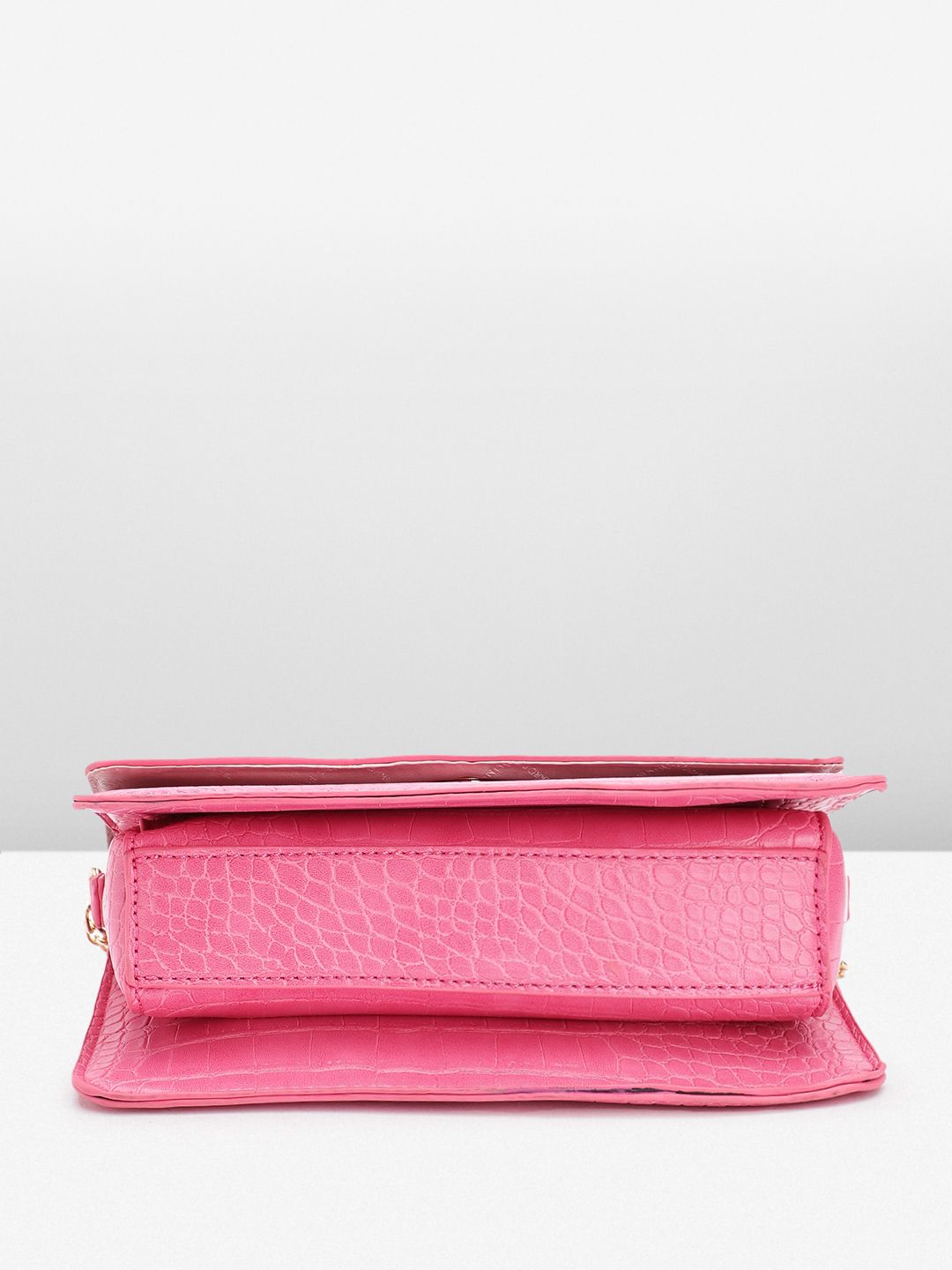 Lino Perros Croc-Textured Structured Shoulder Bag