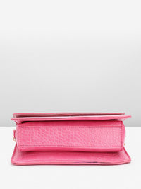 Lino Perros Croc-Textured Structured Shoulder Bag