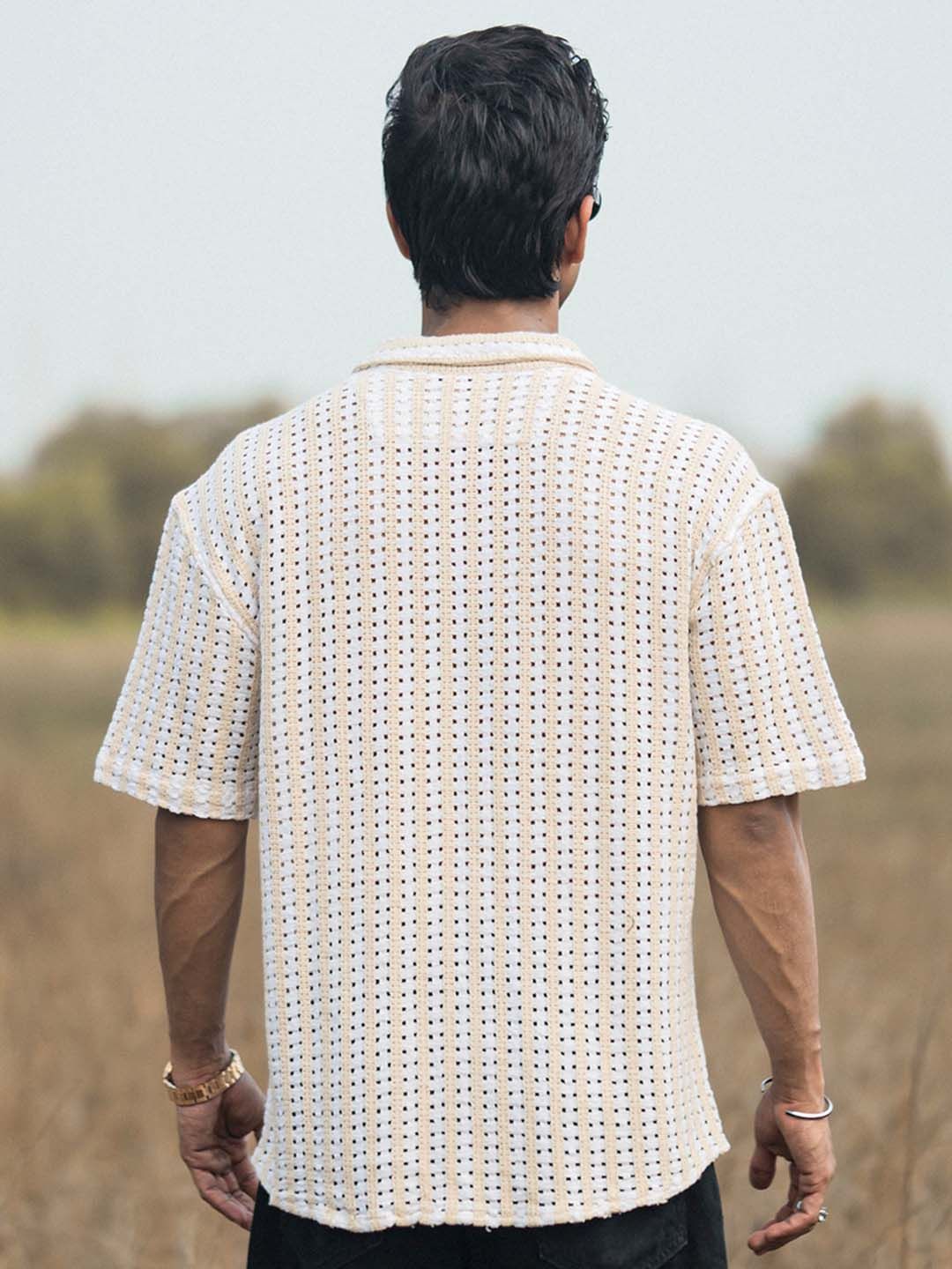 Powerlook Men Semi Sheer Oversized Casual Shirt