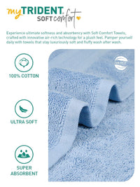 MYTRIDENT Soft Comfort Turquoise Blue 3 Pieces Pure Cotton 500 GSM Towel Set