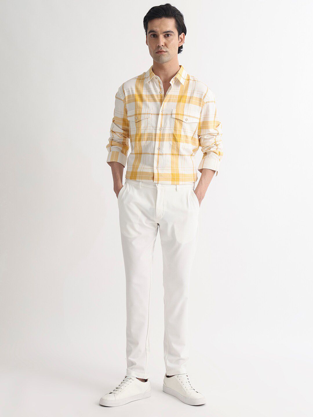 RARE RABBIT Men Bern Tartan Checked Slim Fit Shirt