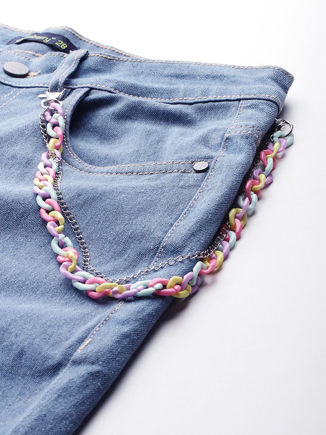 DressBerry Women Stretchable Straight Fit Jeans with Chain