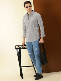 Thomas Scott Classic Slim Fit Tartan Checks Pure Cotton Casual Shirt