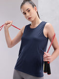 HRX by Hrithik Roshan Women Rapid-Dry Round Neck Training Tshirt with Mesh Detail