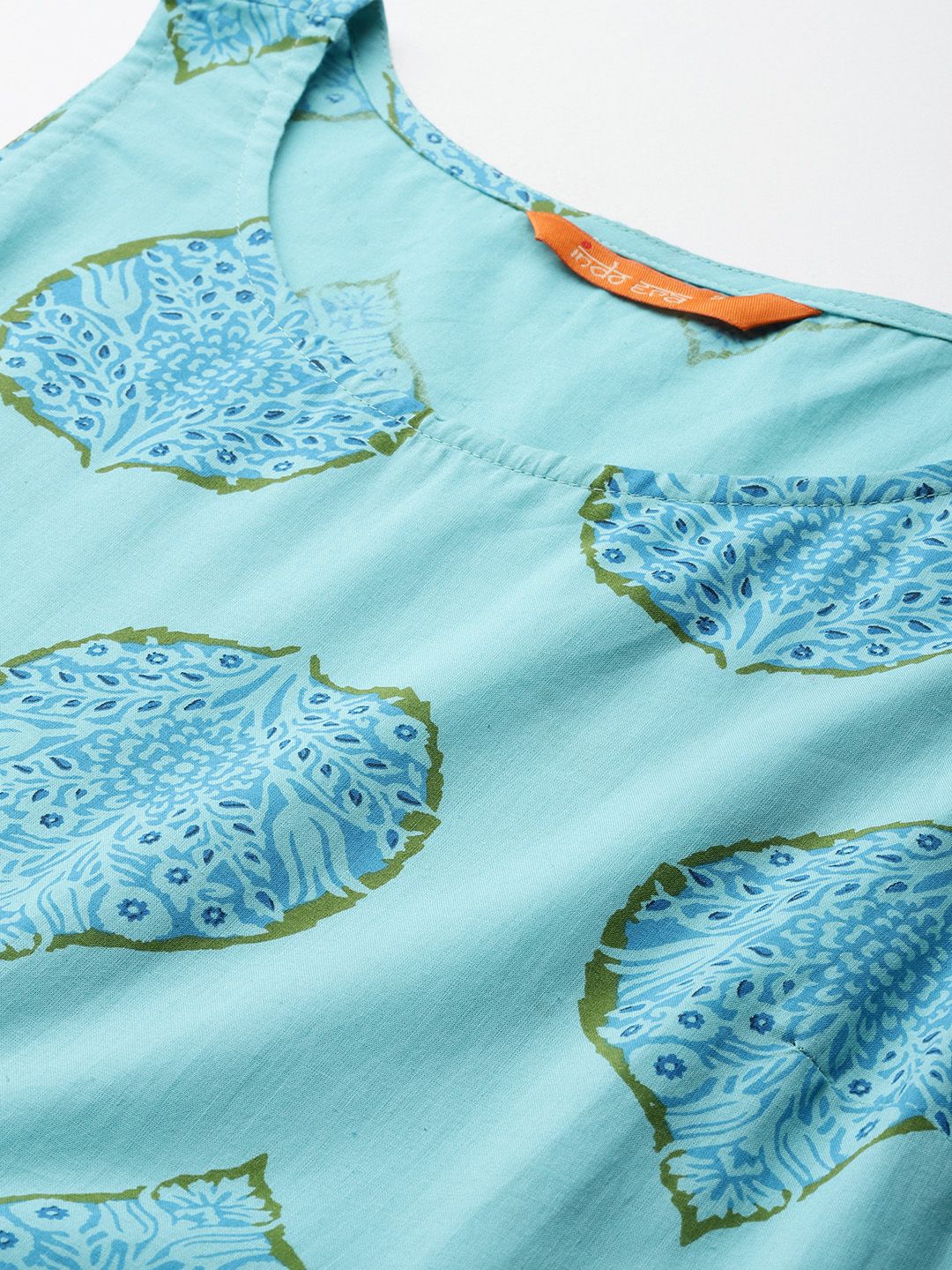 Indo Era Floral Printed Pure Cotton Kurta with Trousers