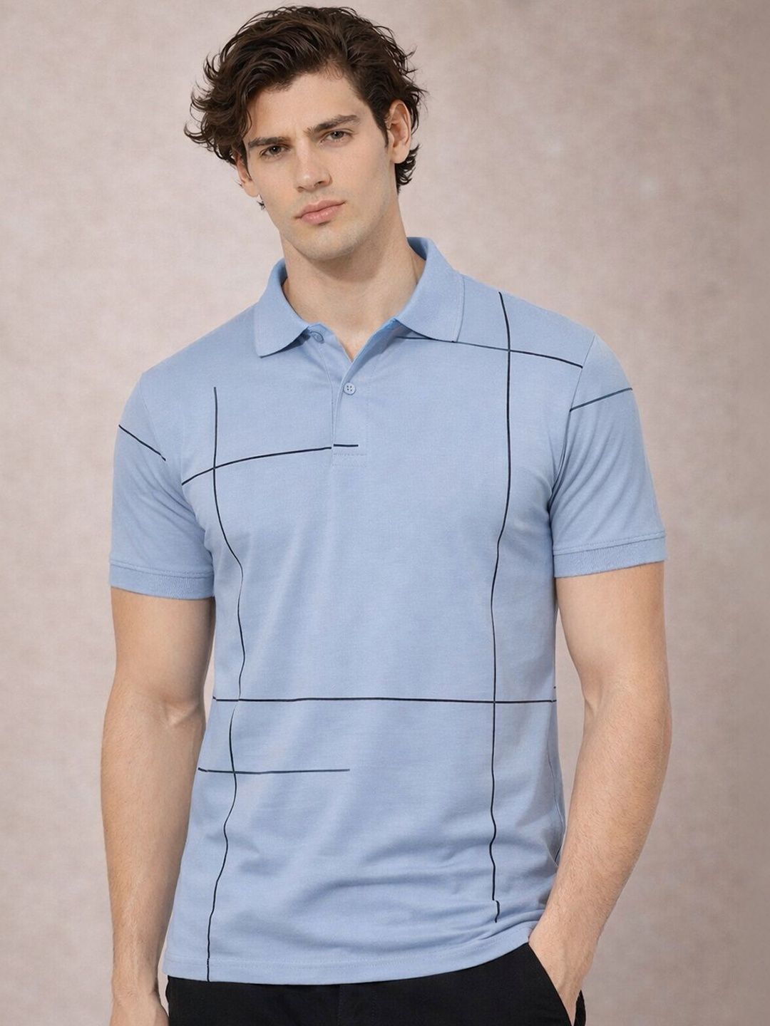 Baju-T Kolar Polo Bercetak ADRO Lelaki