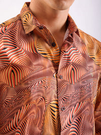 The Indian Garage Co Slim Fit Printed Opaque Casual Shirt