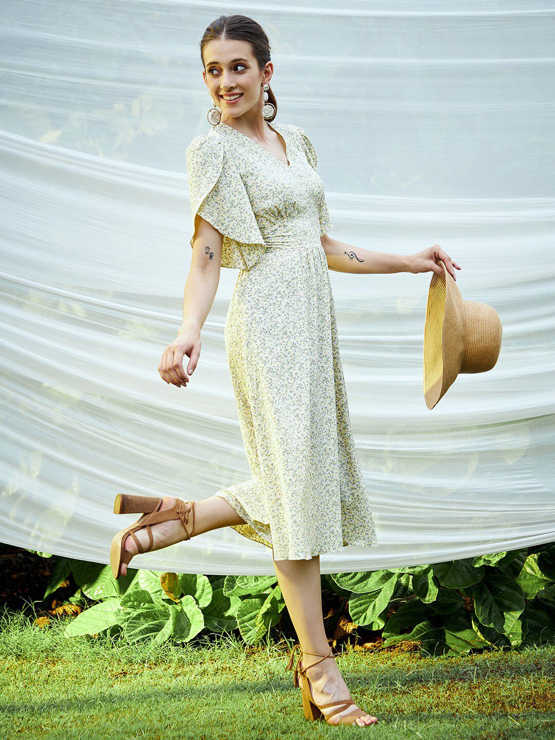 Athena Women Yellow Floral Dress