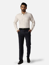 Park Avenue Self Design Spread Collar Slim Fit Cotton Formal Shirt