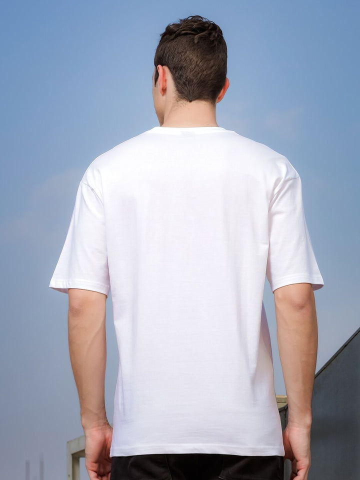 ADRO Round Neck Drop-Shoulder Sleeves Oversized Pure Cotton T-shirt