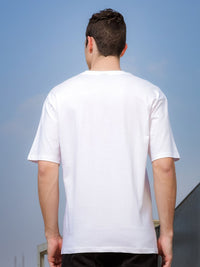 ADRO Round Neck Drop-Shoulder Sleeves Oversized Pure Cotton T-shirt