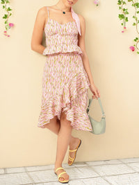 DressBerry Swirl Swish Printed Seersucker Top & Skirt Co-Ords